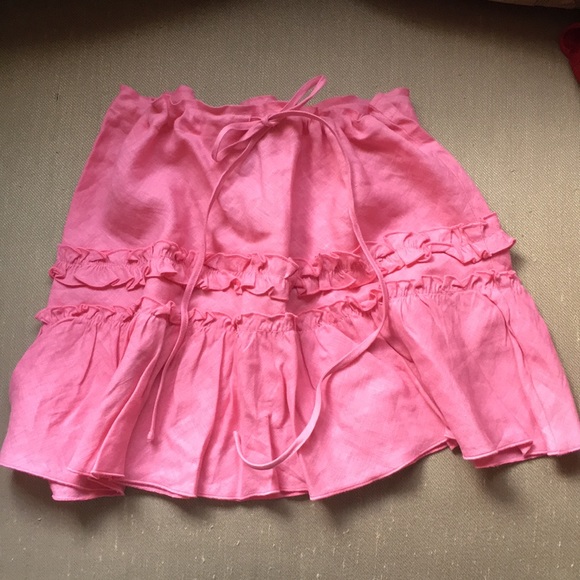 Dresses & Skirts - Linen dusty pink drawstring skirt